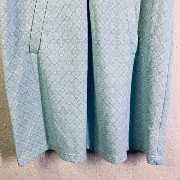 TYLER BOE‎ Dress Medium Kristen Knit Morning Sky Inverted Pleated Front Shift - Picture 6 of 13